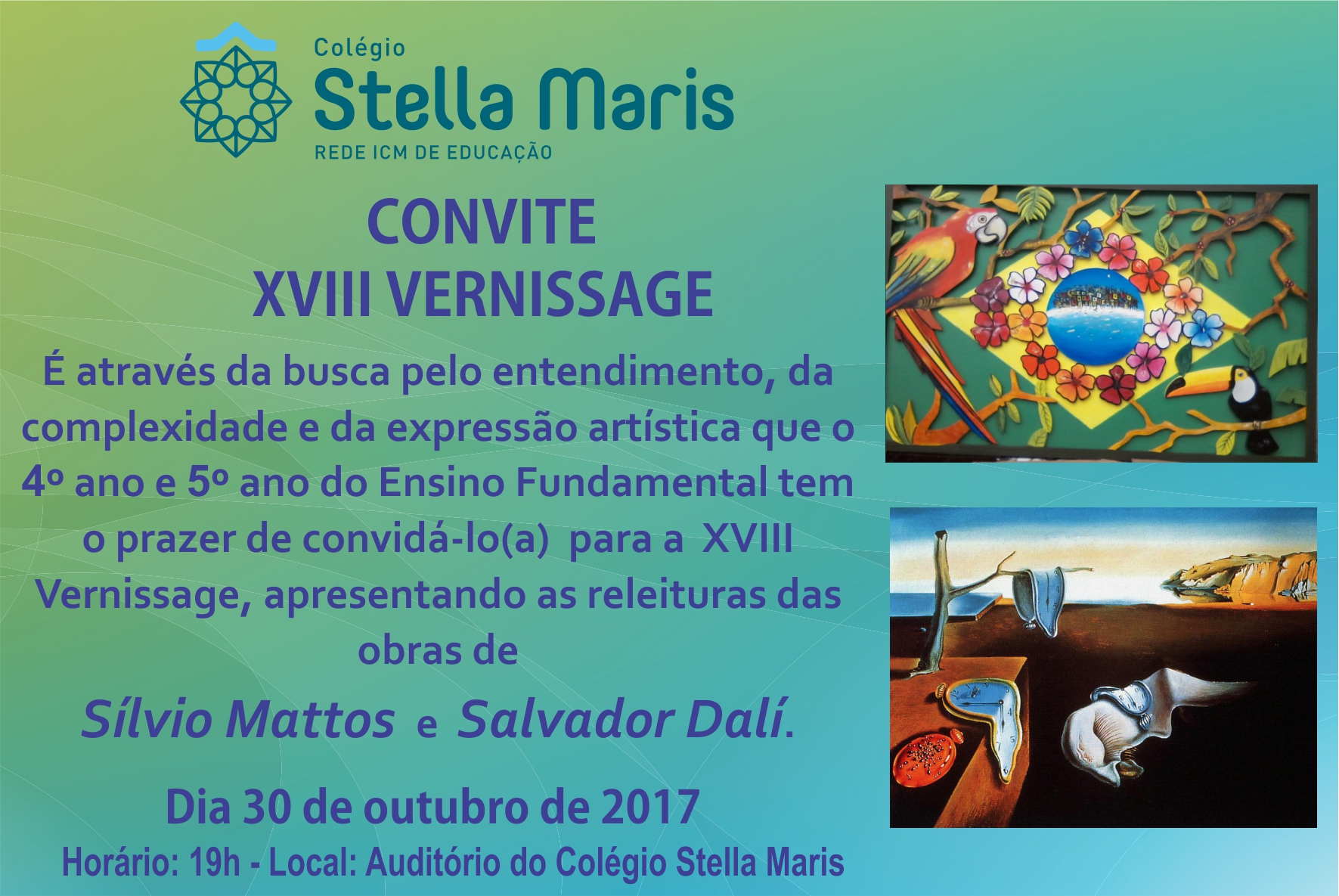 Convite para XVIII Vernissage